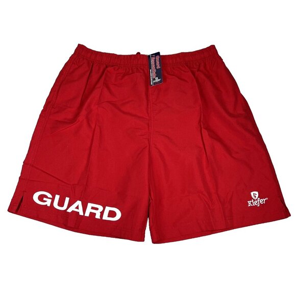 Kiefer Lifeguard Red GUARD Unisex Deck Shorts Stretch 3XL - Picture 1 of 13